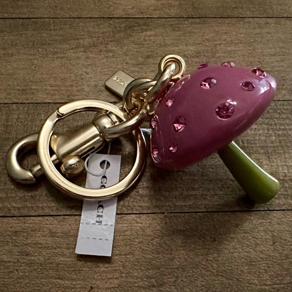 Coach X Observed By Us Crystal Mushroom Keychain Fob Bag Charm - Picture 1 of 12